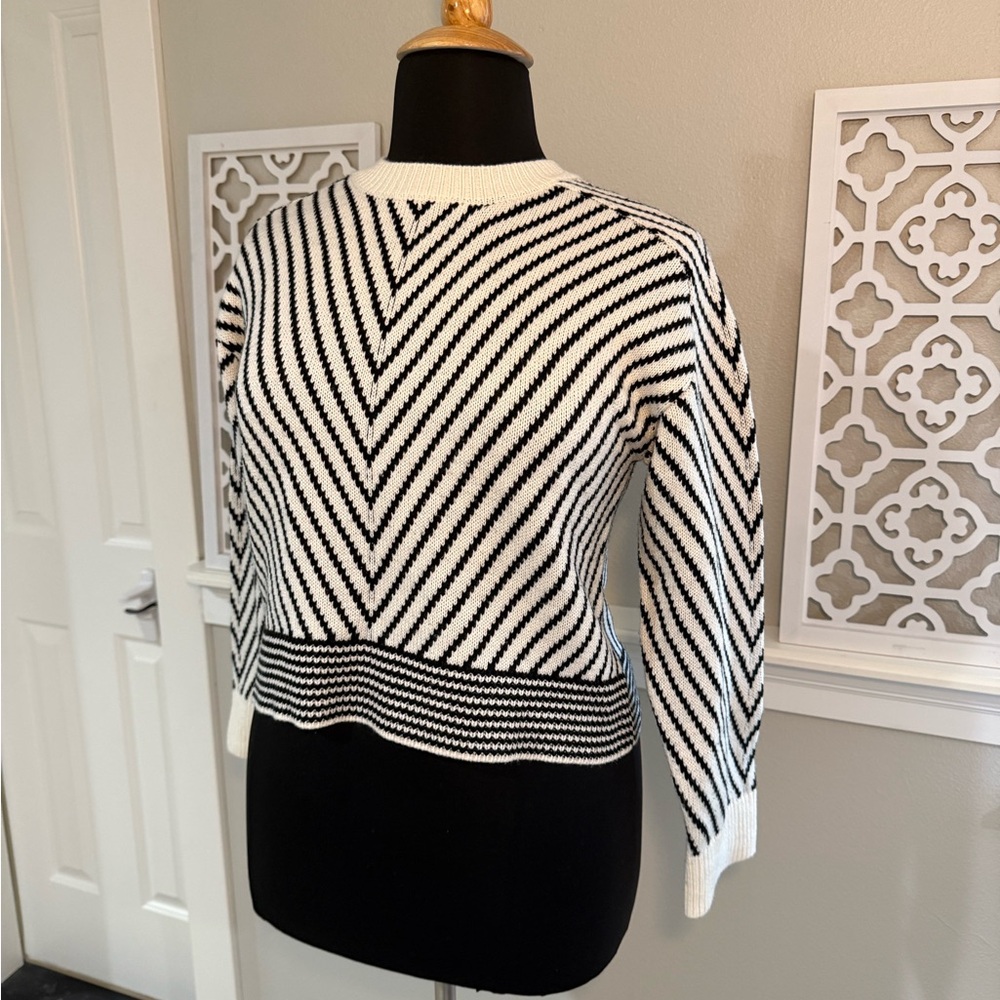 Black and White Striped Sweater - Picture 3 of 7